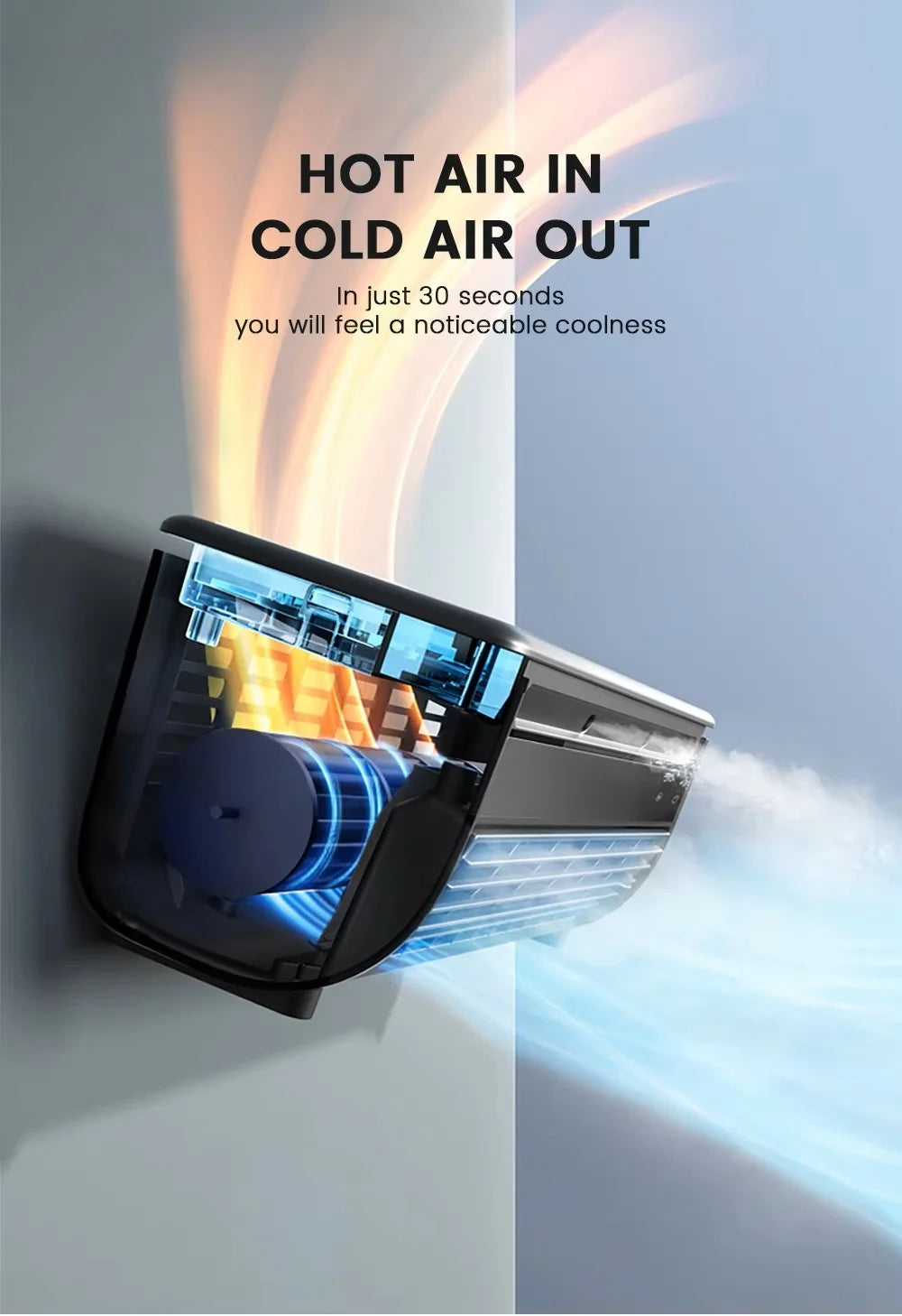 New Model Cooling Wall Fan Large Wind Force Charging Fan Home Use Table Standing Remote Control Kitchen Air Conditioner