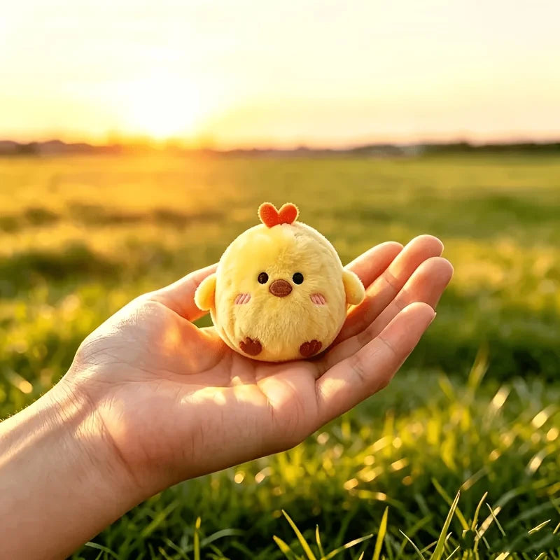 2pcs Pet Bounce Sound Plush Toy Yellow Chick Pink Pig Cat Dog Interactive Soothing Will Call Toy
