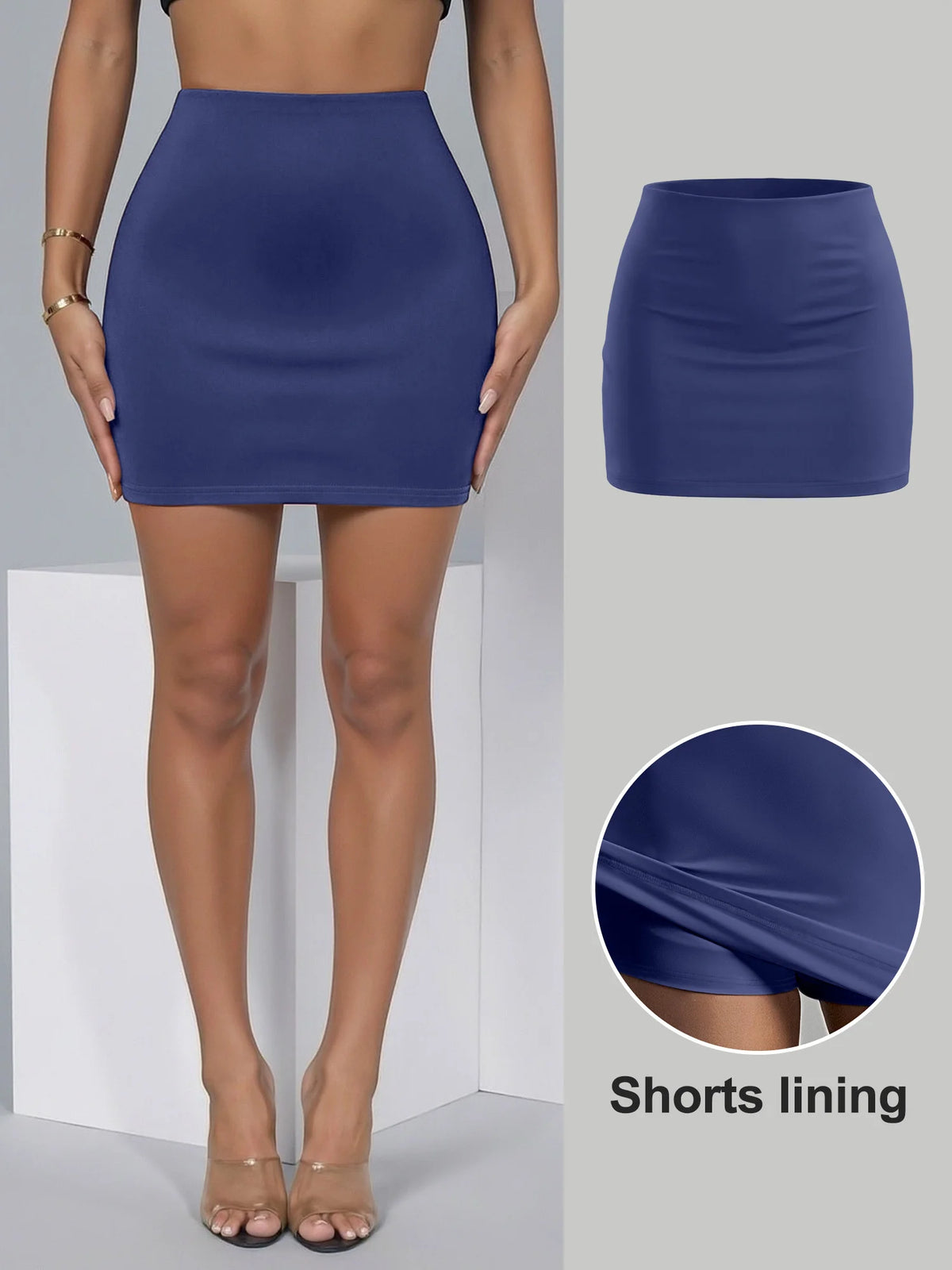 Multi Color Options High Waist Skort Women Slim Bodycon Mini Skirt Built-in Anti Exposure Safety Shorts