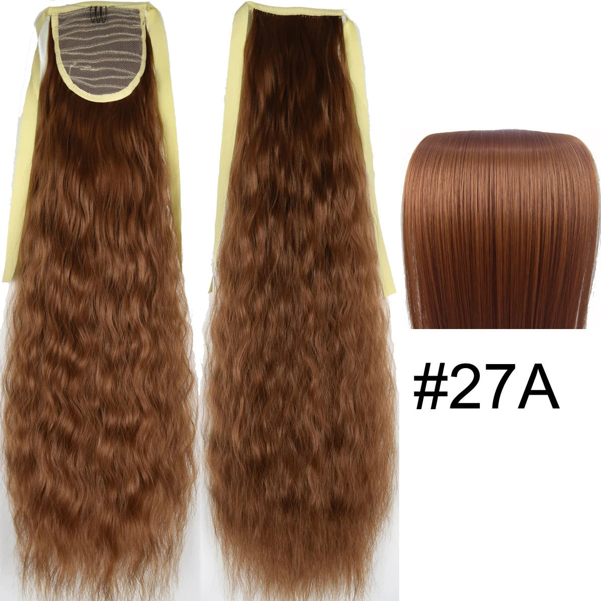 TOPREETY Synthetic Fiber Heat Resistant Kinky Ribbon Ponytail Extensions 3007