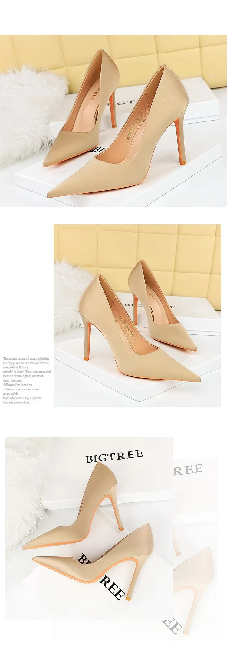 Large Size 43 Pointed Shoes Woman Pumps Professional OL High Heels Office Shoes Silks Satins Women Heels Stilettos Ladies Shoes