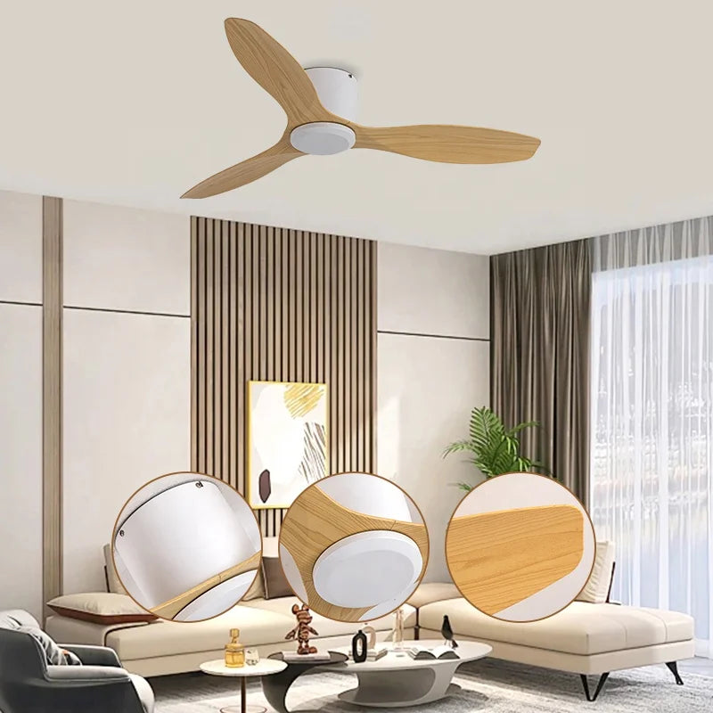 Fashion Design  Remote Control 52 Inch Three Blades Six Wind Speeds  Ceiling Fans