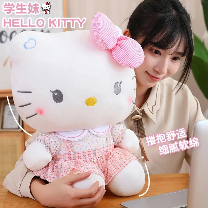 2 style Hello Kitty Anime Hello Kitty Stuffed Toys Plushier Soft Pillow Birthday Gifts For Girls Kawaii Hello Kitty Plush Dolls