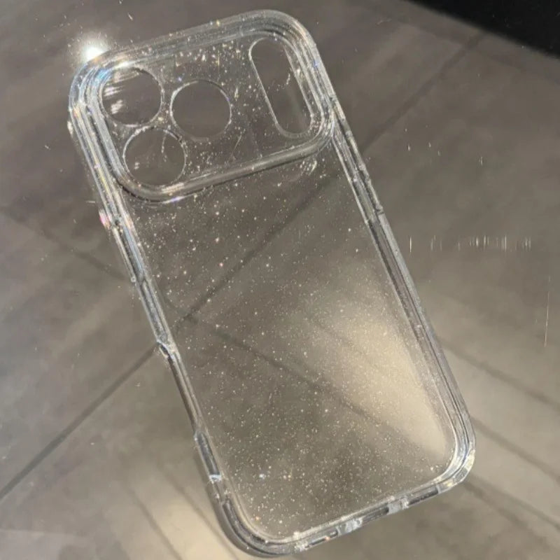 Luxury Soft Silicone Glitter Transparent Phone Case For iPhone  17 Pro Max 11 12 13 14 15 16 Pro Max Air Plus Clear Bumper Cover