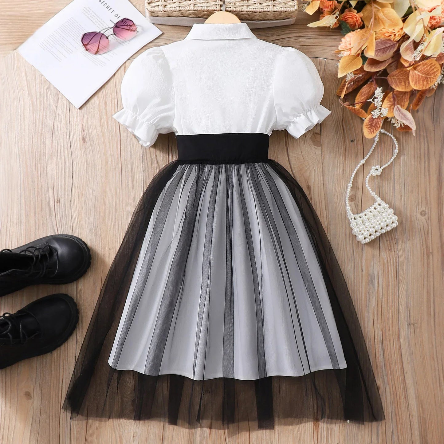 Teen Girl Dress Summer Pink Retro Short Sleeve Children Dresses Fashion Girl Costume Party Big KIds Outfit 7 8 9 10 11 12Yrs
