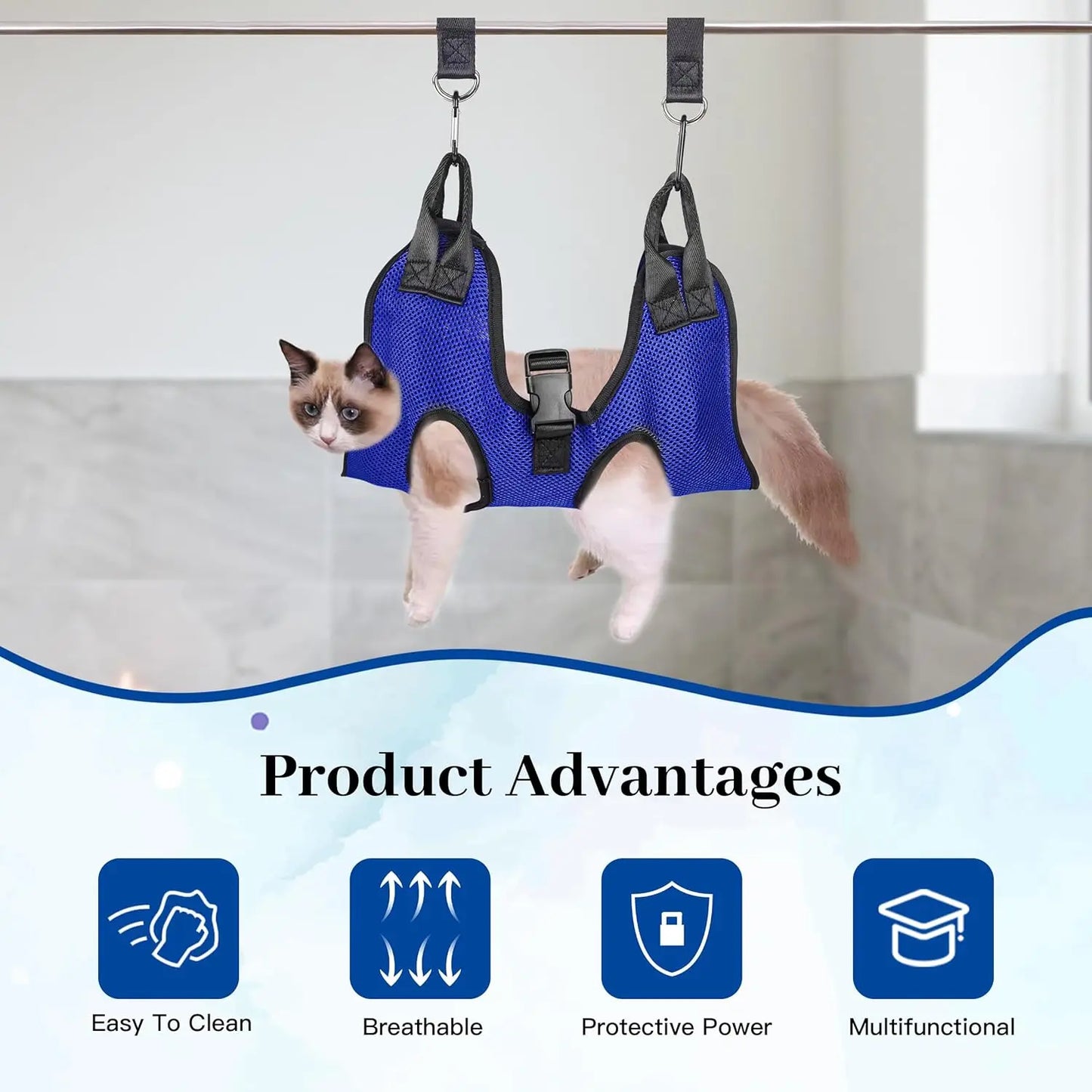 TONG Dog Cat Grooming Hammock Pet Grooming Hammock for Cats Dogs Holder for Nail Trimming Beauty Hammock Restraint Bag