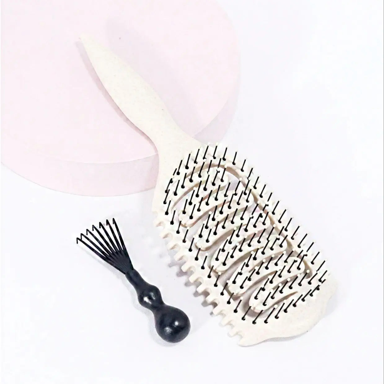2-piece set of hair styling brushes with cleaning claws for creating voluminous curls Special for real hair wigs