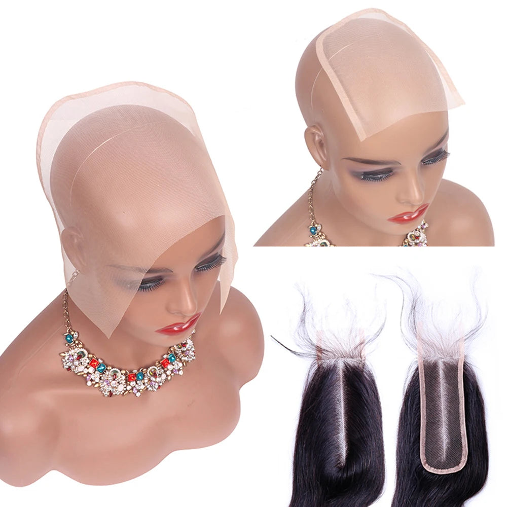 Plussign Transparent Brown Swiss Lace Hairnets 2*4 2*6 4*4 5*5 13*4 13*6 Base Hair Net For Making Lace Frontl Closure 3Pcs