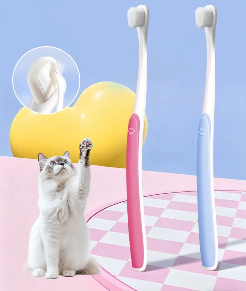 Pet Toothbrush Dog Toothbrushes Soft Dense Hair Toothbrush for Dog Teeth Cleaning Small Head Cat Toothbrushes Pet Mouth Cleaning