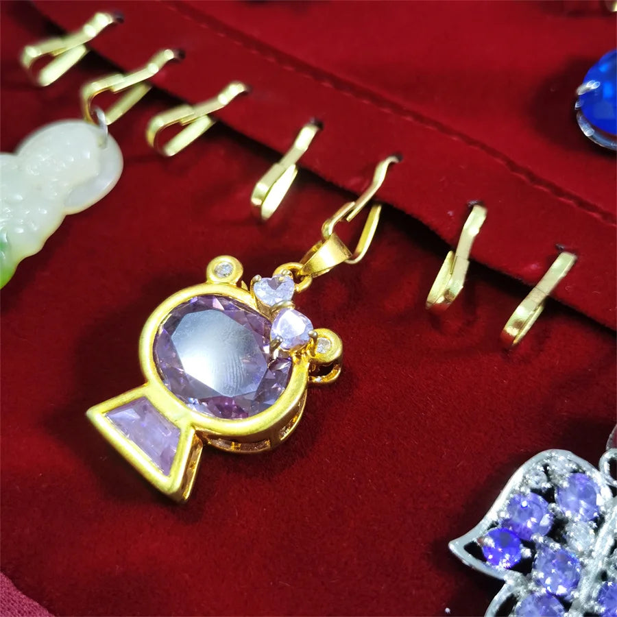 Burgundy Velvet Jewelry Roll Bag Portable Foldable for Necklace Earrings Ring Travel Exhibitions Organizer Storage Bag