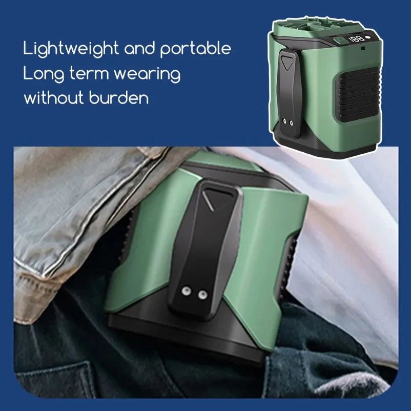 Rechargeable Waist Fan Portable Hands Free Mini Fan With Power Bank Flashlight 5 Speeds  Activities Hands-Free Hanging Neck Fans
