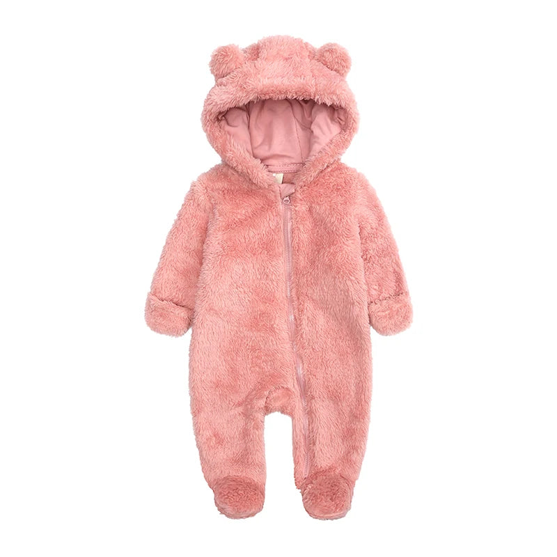 New Arrivals Toddler Baby Clothes Romper Boys Girls Pajamas For Kids Fleece Warm Hooded Overalls Infant Jumpsuit Newborn Outfits