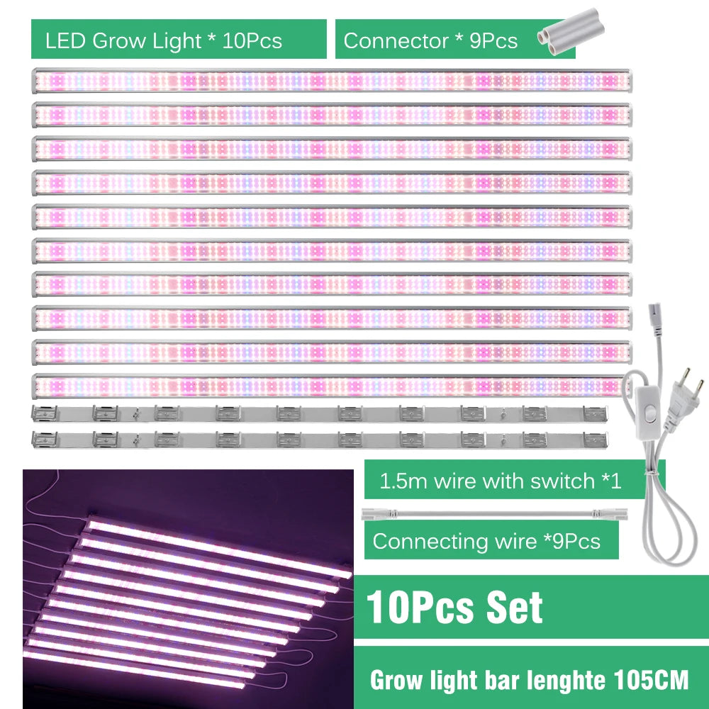 LED Grow Light Bar SMD2835 AC100-265V For Plants Fruit Trees Full Spectrum LED Grow Light For Veg Flowers