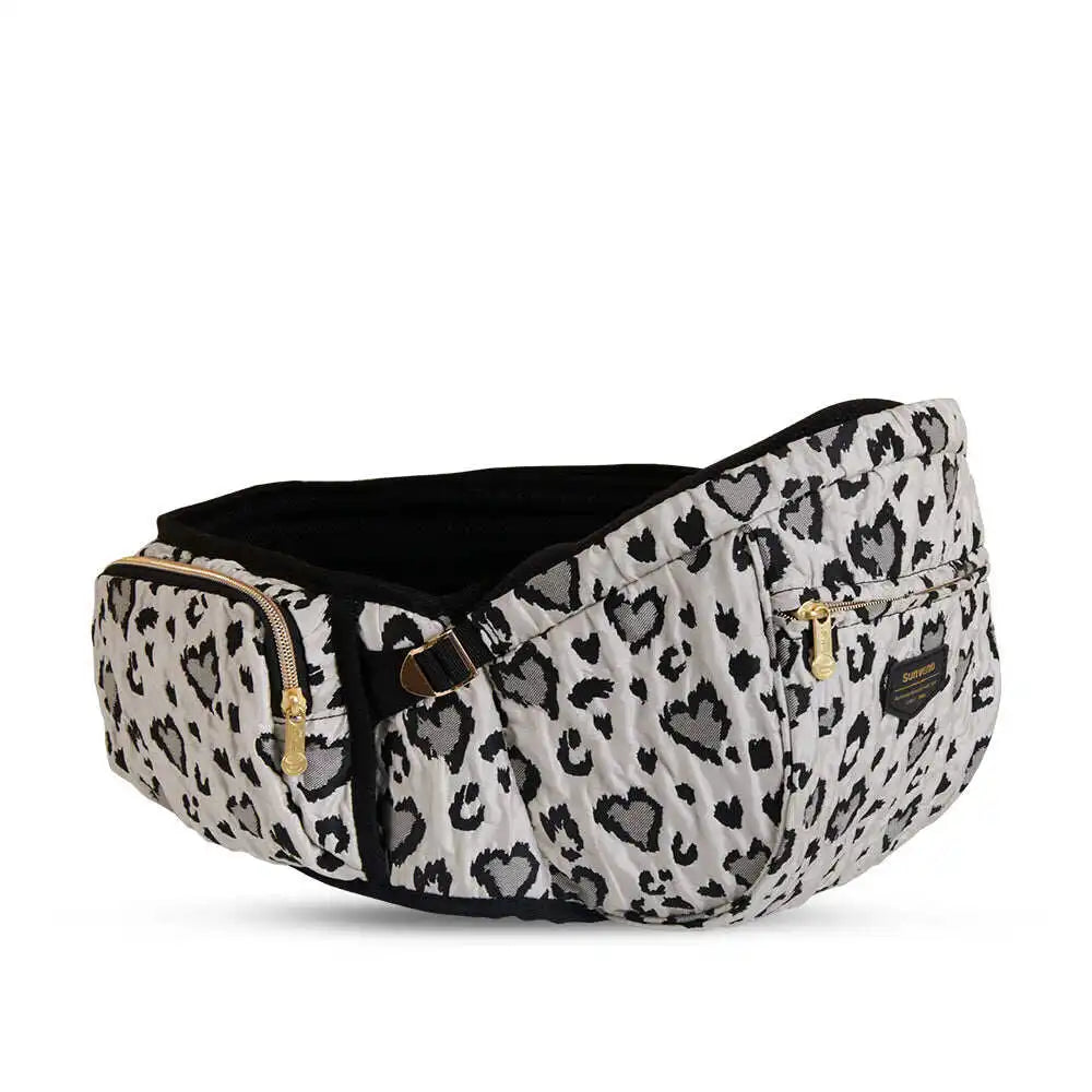 SUNVENO Baby Carrier Fashion Leopard Print Waist Stool Non-Slip Hip Seat Surface for 3-36months Newborns & Toddlers