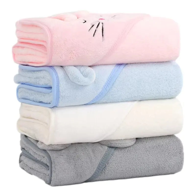Baby Bath Towels Coral Soft Towel Newborn Hooded Towel Blanket Toddler Bathrobe Universal Sleeping Swaddle Wrap Kids Wipe Towel