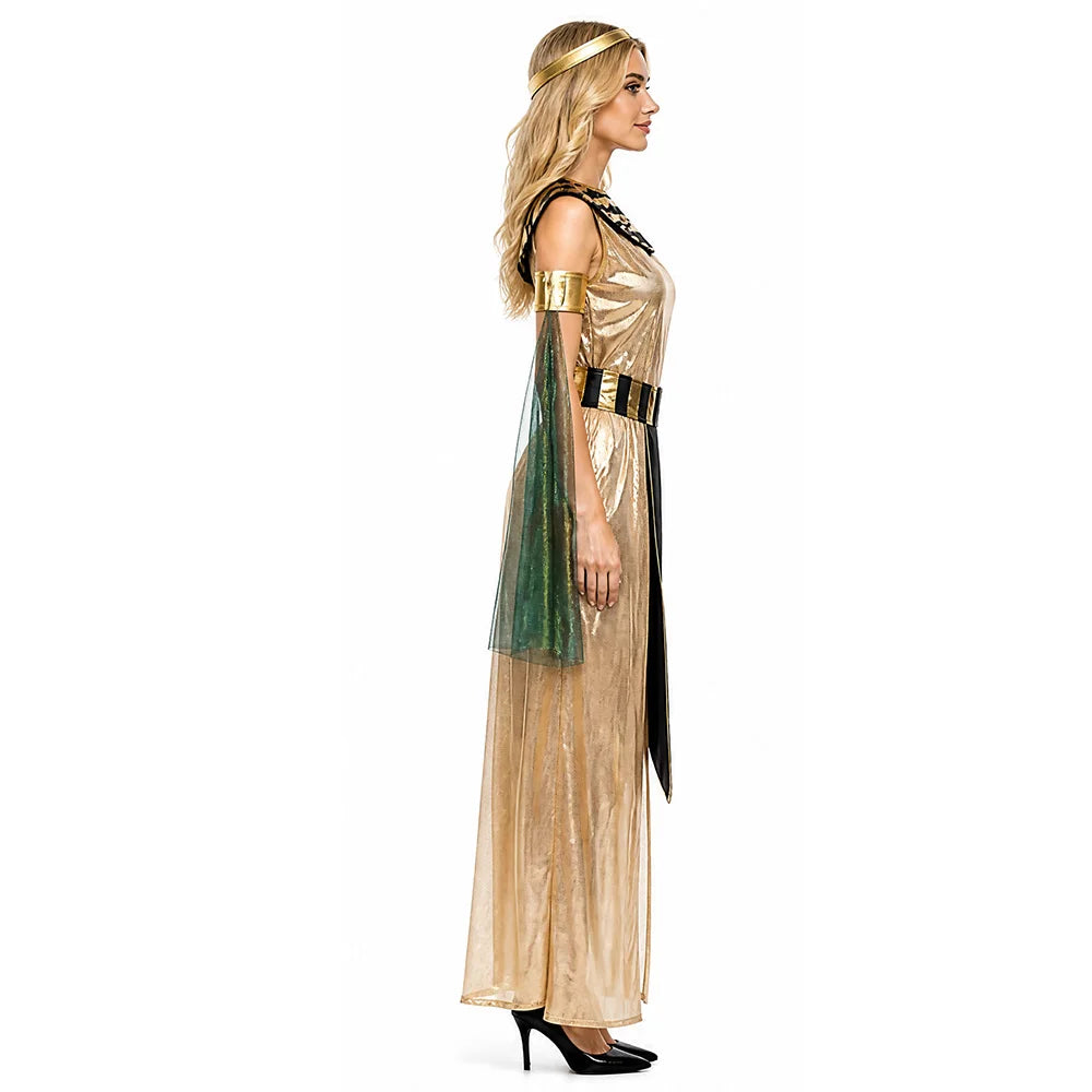 Halloween Ancient Egypt Egyptian Pharaoh Costume for Men King Cleopatra Queen Cosplay Carnival Party Medieval Couple Party Dress