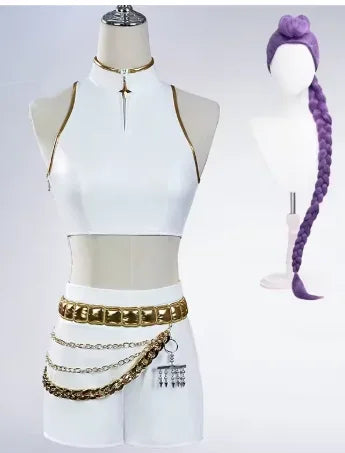 2026 Fantasia Rumi Zoey Mira Cosplay Girls Singing White Suits Cartoon  Disfraz Costume 6 to 14 Years Halloween Clothes
