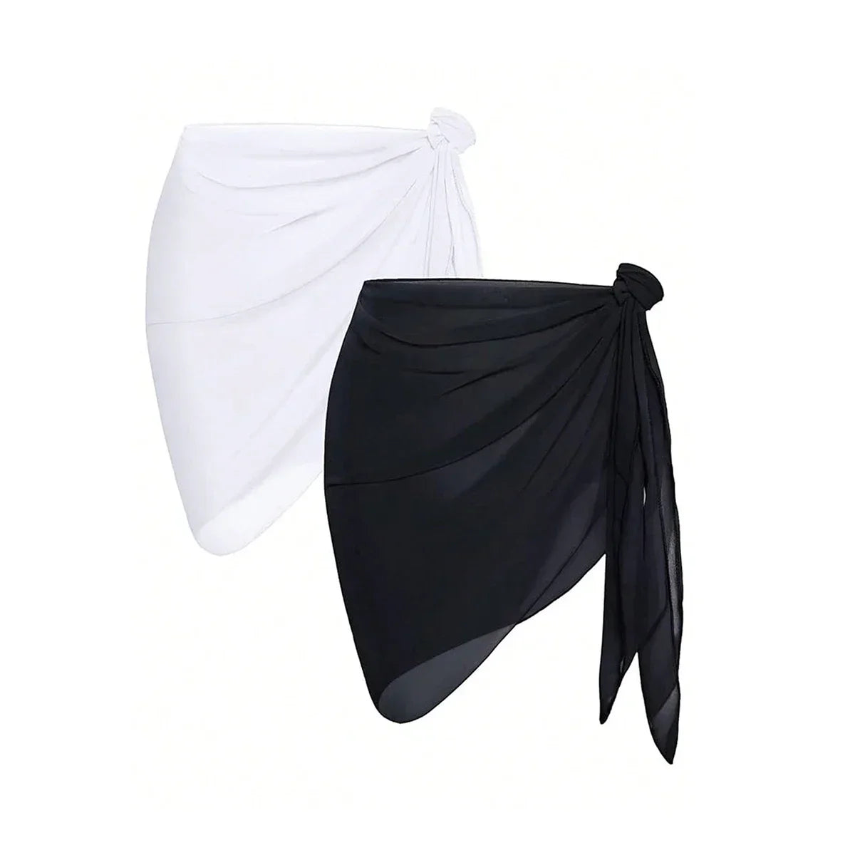 Summer Vacation Bikini Beach Skirt Women Beach Swimming Chiffon Skirt Lightweight Scarf Beach Swimsuit Hoodie Strap Design Sexy