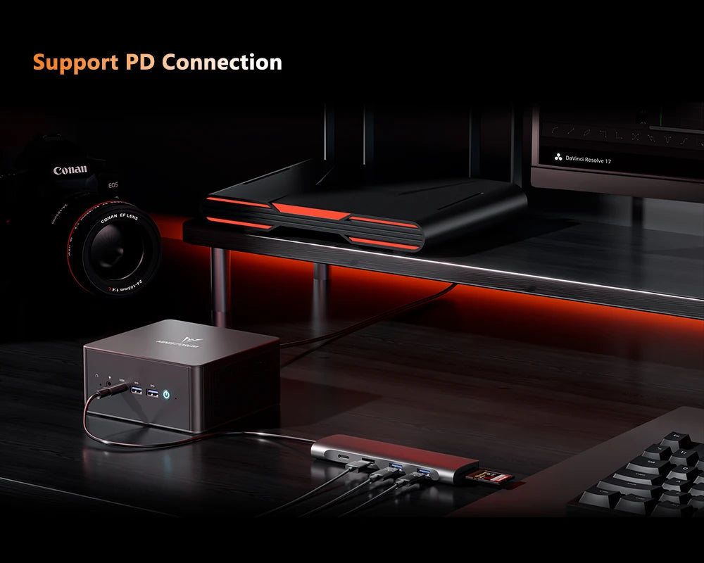 MINISFORUM UM890 UM880 Pro AMD Ryzen 9 8945HS R7 8845HS Mini PC Gaming 2*USB4.0 2*DDR5 2*PCIE4.0 Window11 Desktop Computer WiFi6