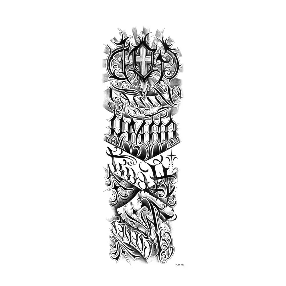 Waterproof Temporary Tattoo Stickers Clock Eye Large Arm Tattoo for Men Women Tiger Animal Fake Tatoo Sleeve
