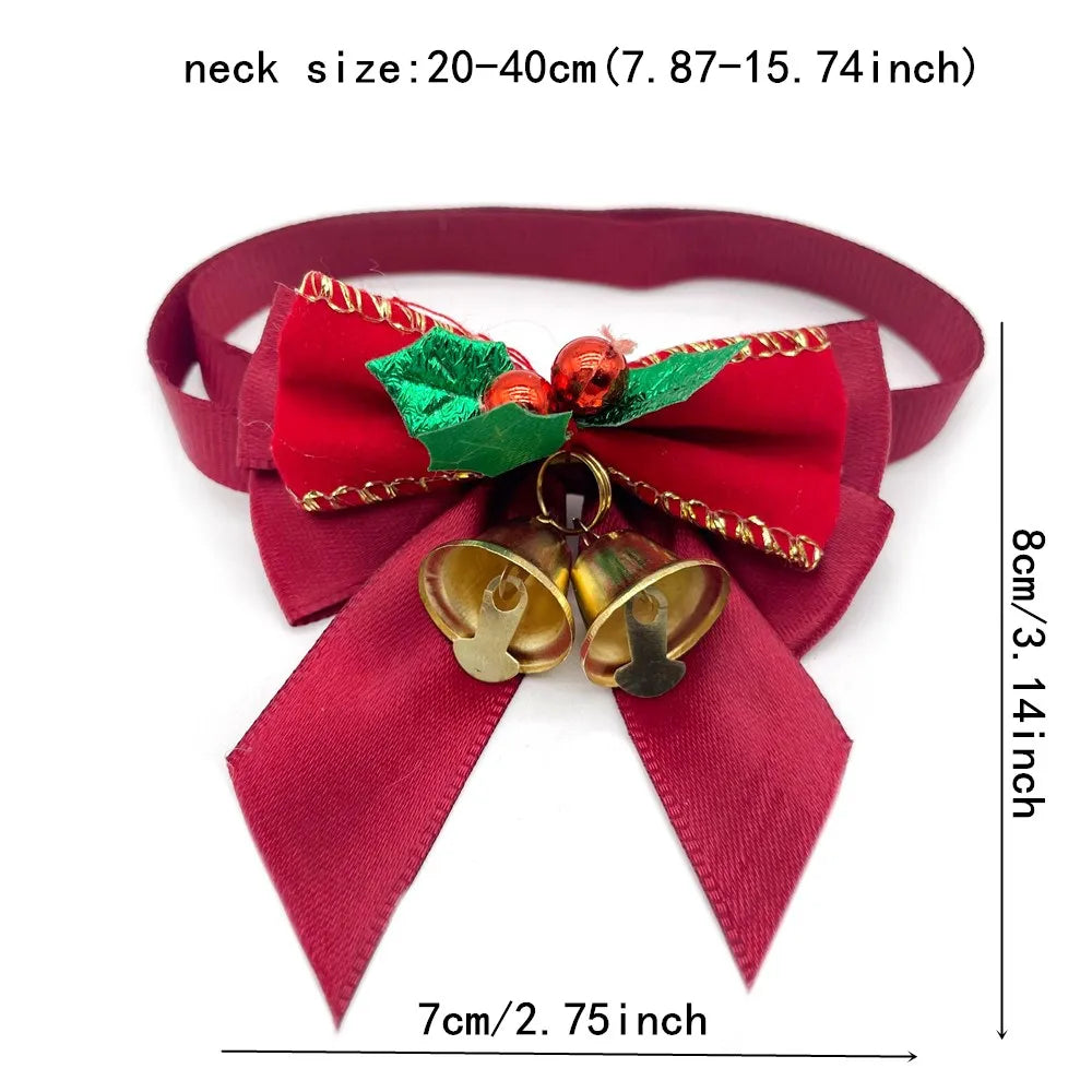 50/100pcs Christmas Pet Grooming Dog Accessories Small Dog Bowties Neckties Xmas Puppy Dog Collar Accessories Christmas Necktie