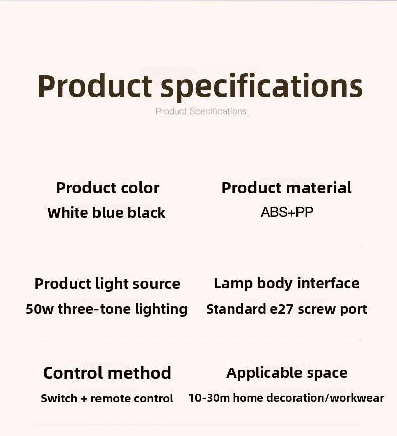 E27 LED Fan Light with Remote Dimming Speed Control Dual Head Silent Fan for Kitchen Bathroom Air Circulation Ceiling Lamp Bulb