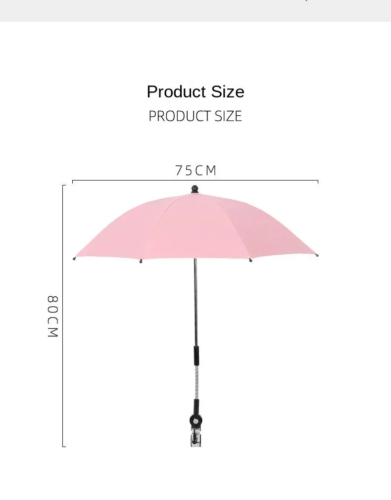 UV Protection Baby Stroller Umbrella With Clamp Universal Sunscree Rainproof Stroller Covers Umbrella Baby Stroller Accessories