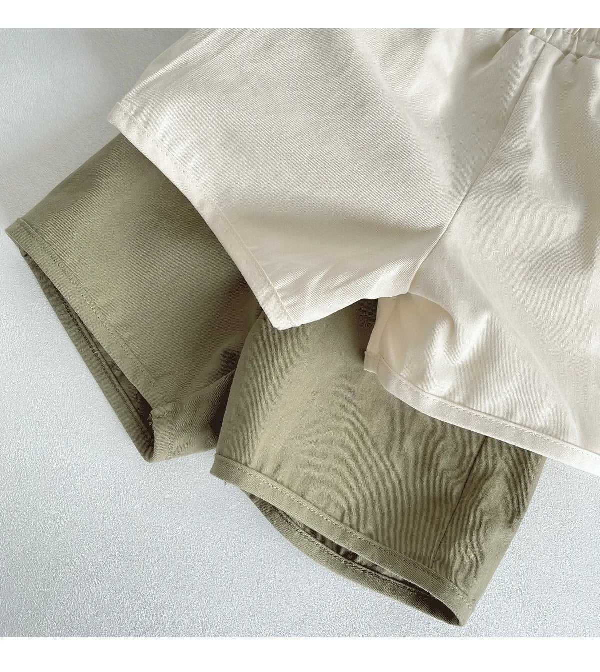 Ircomll 2 Pcs Summer Baby Workwear shorts 100% Organic Cotton for Infant Baby and Toddler, Boys, Girls Breathable Leisure Shorts