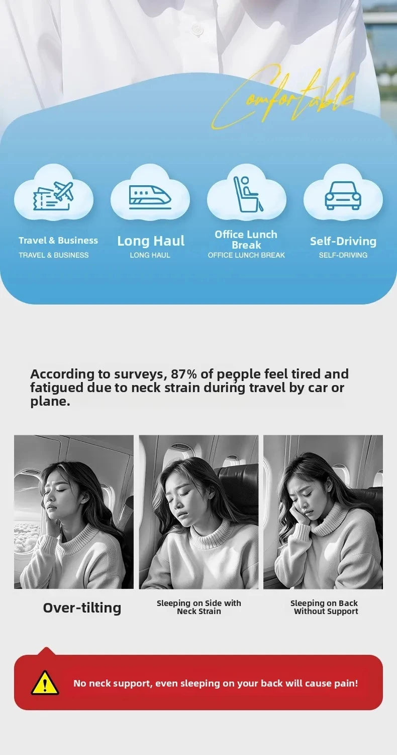 Travel Pillow Inflatable U-Shape Neck Pillow Portable Cervical Orthopedic Protection Airplane Neck Pillows Travel Essentials