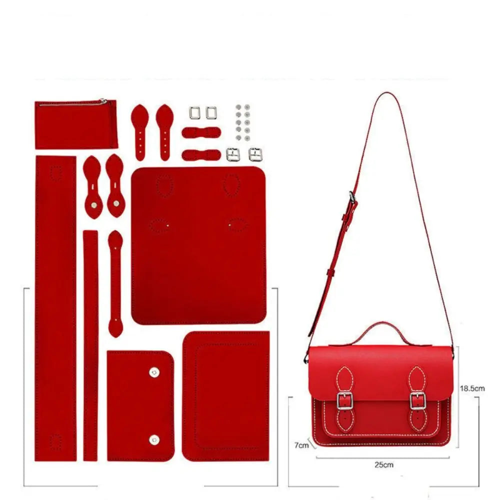 New PU Leather DIY Material Bag DIY 10 Colors Shoulder Crossbody Bag Hand-stitched Self-made Bag Women