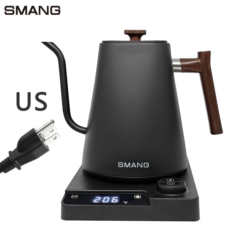 SMANG 1200W Gooseneck Electric Kettle 1L Temperature Control Coffee Kettle Pour Over Coffee Kettle Coffee and Tea Kettle