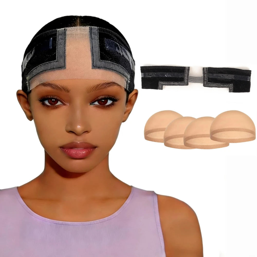 Lace Wig Grip Band with Non-Slip Silicone Strip, Adjustable Velvet Wig Grip Band for Lace Front Wigs,Wig Melting Band for Women
