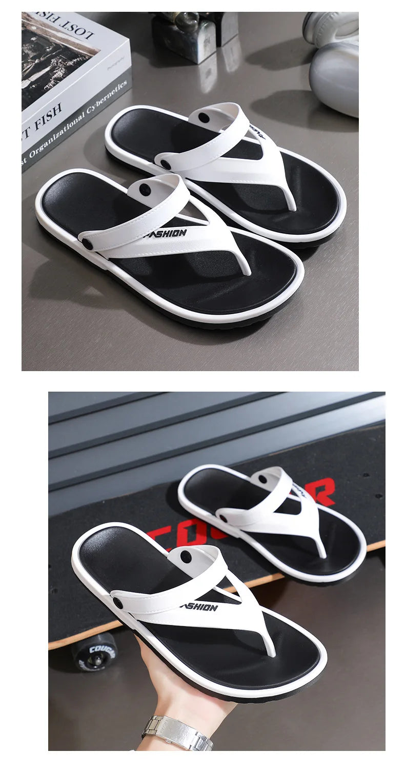 Flip-flops men's fashion trend summer foreign trade cross-border external wear breathable and wear-resistant toes two sandals