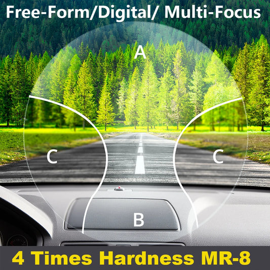 New Free Form Multi-focus Lenses 1.56-1.74 Thin Digital Progressive Prescription Lens MR-8 Anti Blue Light Polarized Sun Glass