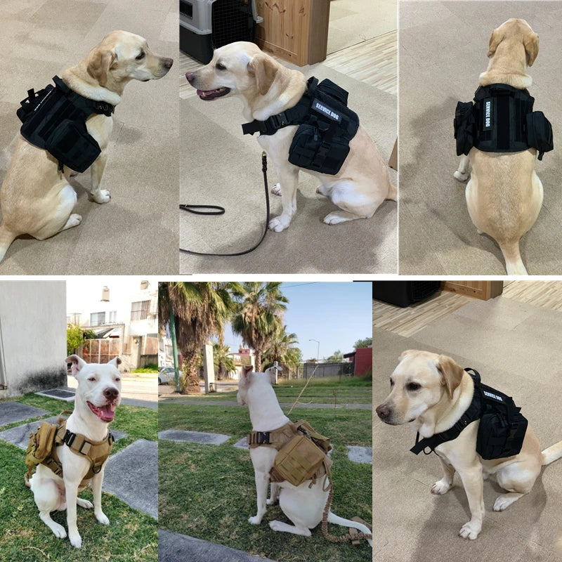 Tactical Military Vest Pet German Shepherd Golden Retriever Tactical Training Dog Harness and Leash Set For All Breeds Dogs