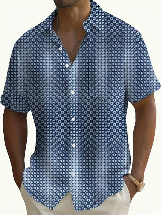 Summer Stylish Tropical Shirt Men Casual Man Short Sleeve Hawaiian Fashion Print Breathable Beach Party Outfit