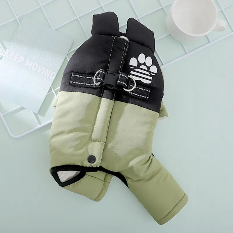 Dog Jacket Waterproof Solid Puppy Winter Clothes Cotton Four Legs Pet Warm Coat Cat Clothing Chihuahua Bichon Dachshund Costumes