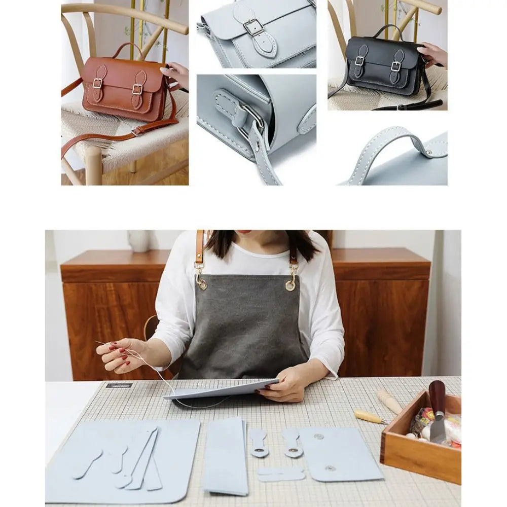 New PU Leather DIY Material Bag DIY 10 Colors Shoulder Crossbody Bag Hand-stitched Self-made Bag Women