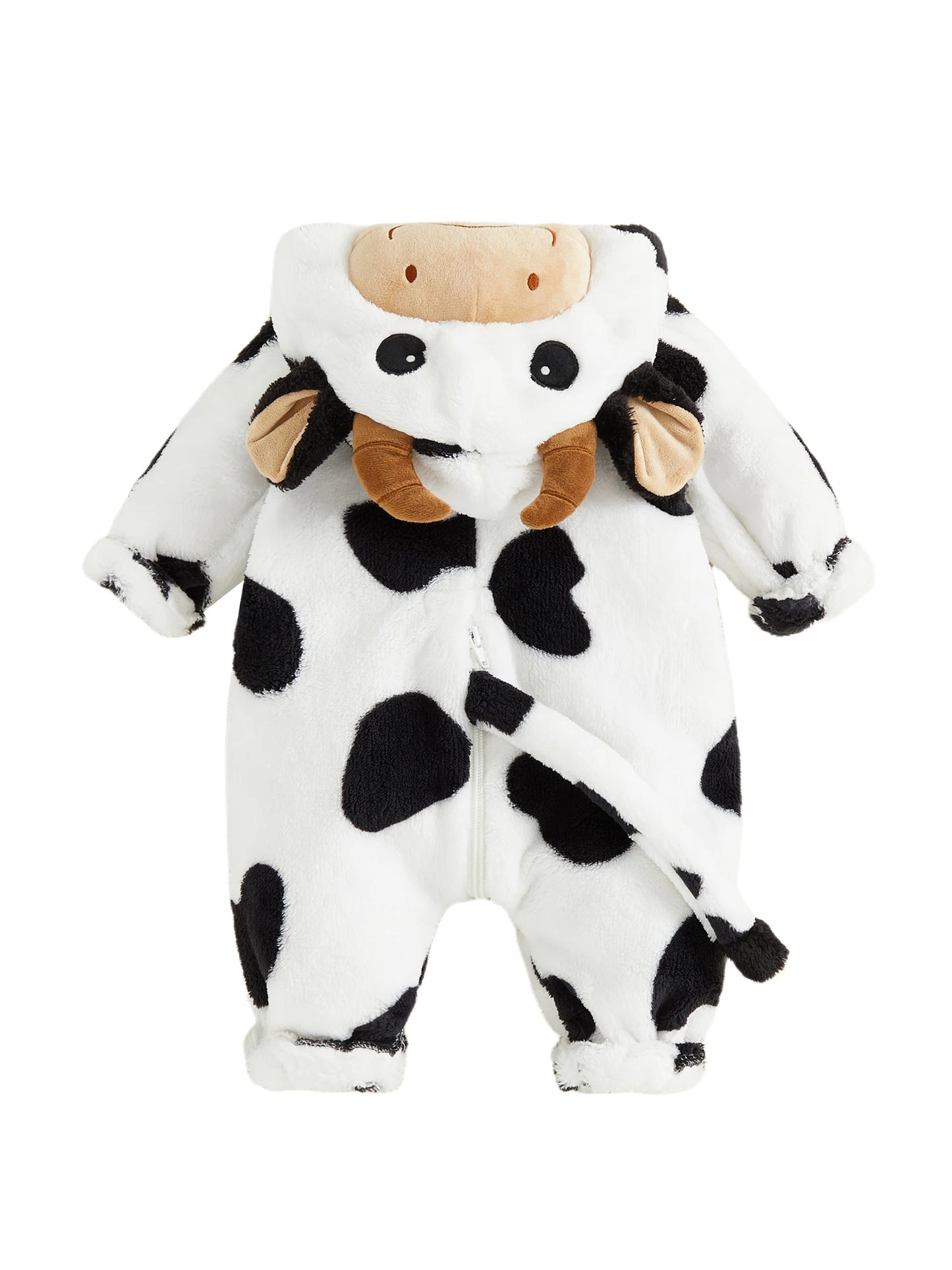 Halloween Costumes Baby Romper, Long Sleeve Hooded Fall Bodysuit Cow Cosplay Costume Halloween Clothes for Girls Boys