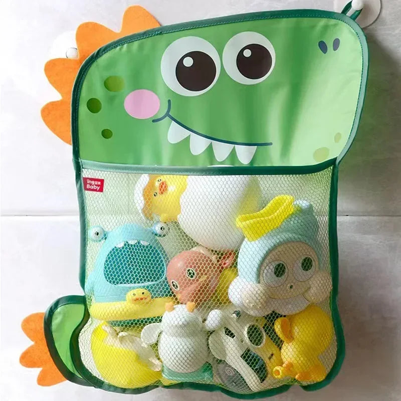 Baby Shower Bath Toys White Baby Kids Toy Storage Mesh with Strong Suction Cups Toy Bag Net Bathroom Organizer for Kids Toddlers