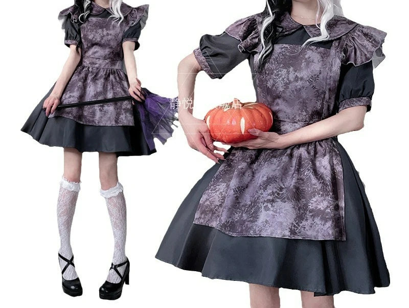 2025 New Halloween Costume Witch Dress Casual Fashion Versatile Dress for Women