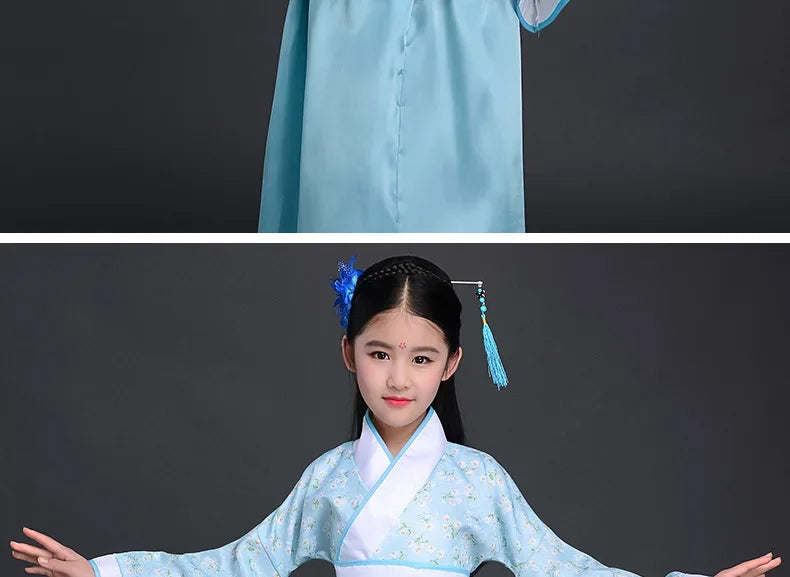Halloween Cosplay Kids Set Dance Performance Dress for Girls Show Disfraz Child Hanfu Dress Costume Chinese Traditional Clothes