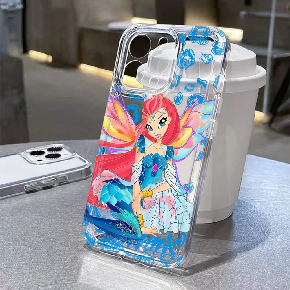 Lovely w-winxs c-clubs Phone Case For iPhone 17 16 16e 15 14 13 12 11 Mini Pro Max XR XSMax 7 8 Air Plus Transparent Back Cover
