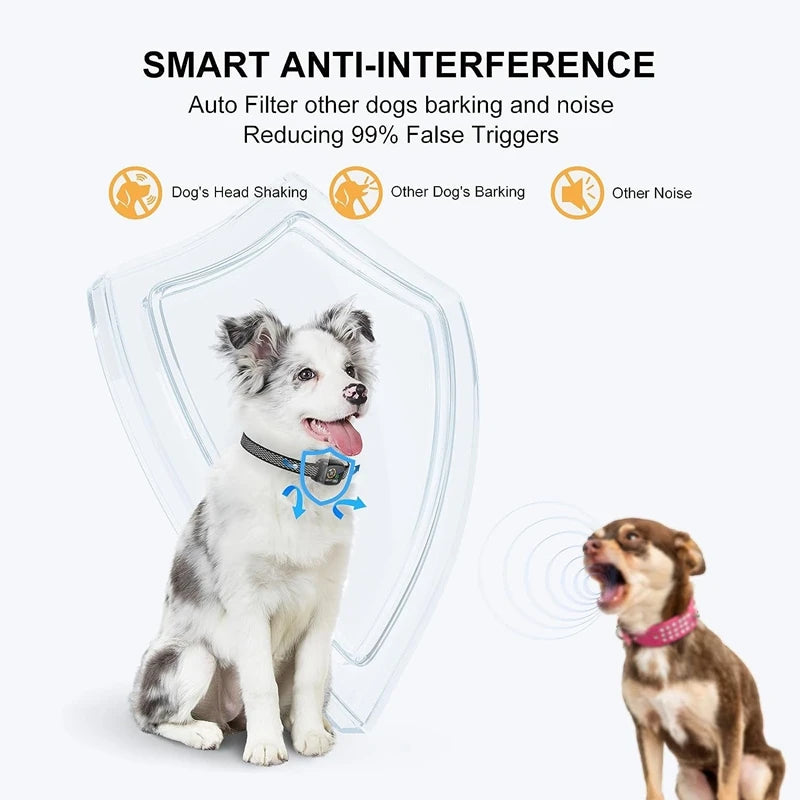 Anti Bark Collar, Dog Training, Vibration Shock Collar, Smart Color Screen