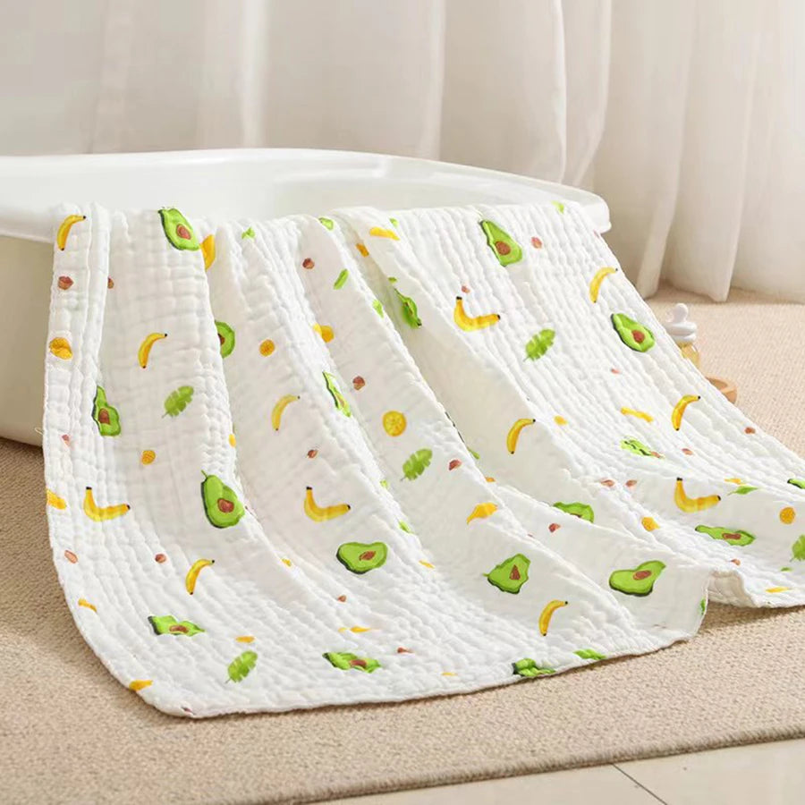 Baby Washcloth 4-Layer Gauze Infant Bath Towel Newborn Bathrobe Cotton Blanket for Boy Girl Children's Blanket Swaddle Wrap