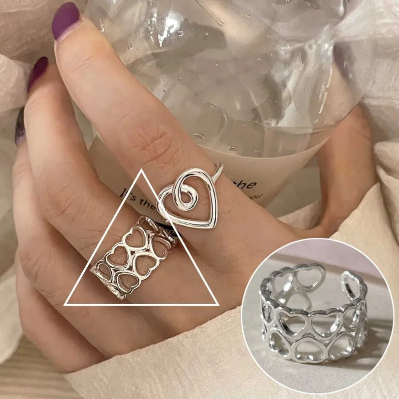VENTFILLE 925 Sterling Silver Geometric Line Cross Wrap Open Ring For Women Gift Irregular Punk Adjustable Jewelry Dropshipping