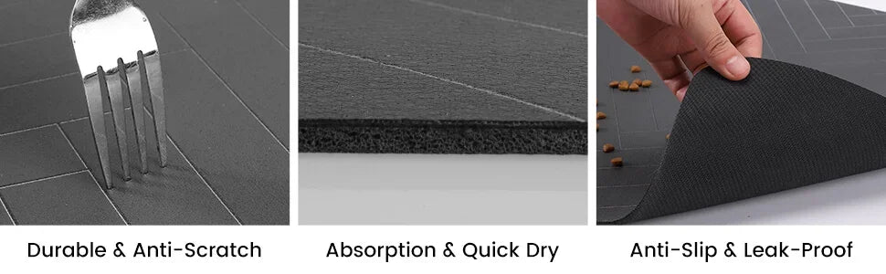 Pet Feeding Mat-Absorbent Pet Placemat for Dog Cat Food and Water Bowl with Waterproof Rubber Backing, Quick Dry Water Mat