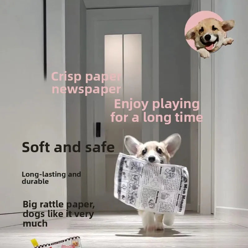 2026 New Pet Dog Sound Toys, Bite-resistant, Self-lifting Boredom Artifact, Sound Newspaper, J, Q, K, Sound Paper Toy Supplies.
