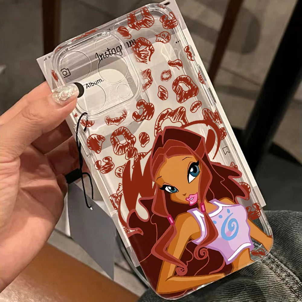 Lovely w-winxs c-clubs Phone Case For iPhone 17 16 16e 15 14 13 12 11 Mini Pro Max XR XSMax 7 8 Air Plus Transparent Back Cover
