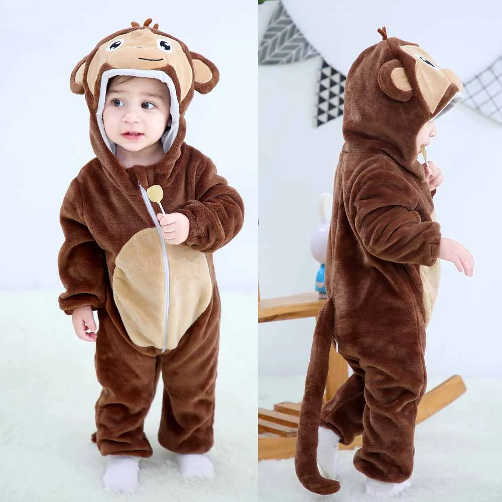 0 to 4 Years Baby Pajamas Winter Cartoon Sleeping Clothes Boys Dinosaur Pijamas Onesies Girls Clothes Toddler Night Bodysuits